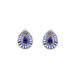 Oorclips met blauwe strass steentjes in goudkleurige zetting