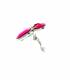 Oorclips Roze oorclips met glasstenen en zilverkleurige rand