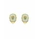 Creme oorclips met een goudkleurige rand
