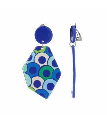 Oorclips in vrolijke Blauw en Groene kleuren Belle Miss Paris