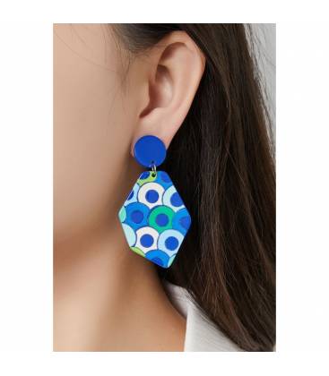 Oorclips in vrolijke Blauw en Groene kleuren Belle Miss Paris