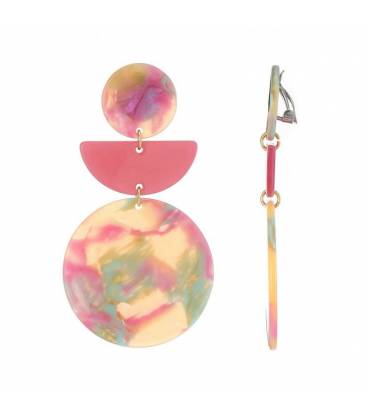 Oorclips Roze oorbellen Gekleurde hanger oorbellen