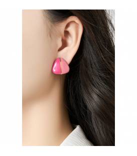 Oorclips | Driehoekige blauwe oorbellen | Geometrische oorclips zonder piercings