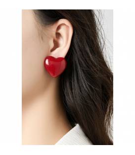 Oorclips | Witte hartvormige oorclips zonder gaatjes | Romantische clip-on oorbellen