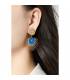 Oorclips | Goudkleurige fashion oorbellen | Blauwe zon design