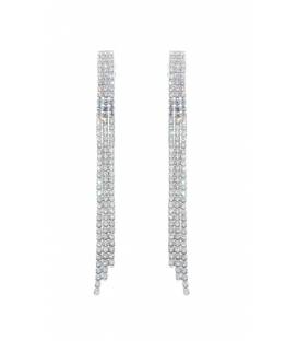 Oorclips met heldere stras steentjes Elegante zilverkleurige oorclips