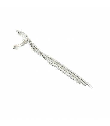 Oorclips met heldere stras steentjes Elegante zilverkleurige oorclips