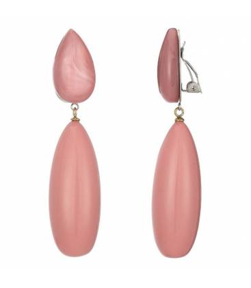 Oorclips | Roze hars oorbellen zonder gaatjes | Modieuze clip-on oorbellen