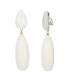 Witte oorclips met een kegelvormige hanger
