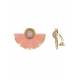 Oorclips roze met als hanger een waaier