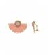 Oorclips roze met als hanger een waaier