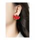 Oorclips | Blauwe waaier oorclips | Elegante clip oorbellen