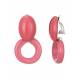 Roze oorclips met een ronde hangers van hars