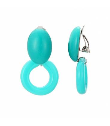 Oorclips | Ringmotief blauw design | Nikkelvrij comfort