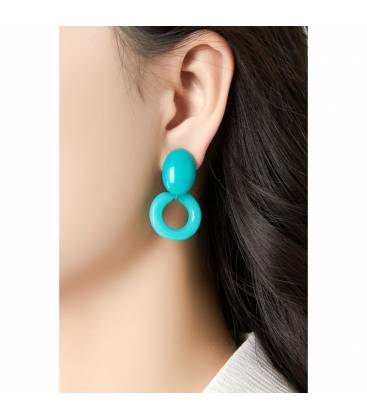 Oorclips | Ringmotief blauw design | Nikkelvrij comfort