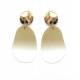 Beige oorclips met subtiele kleurverloop hanger