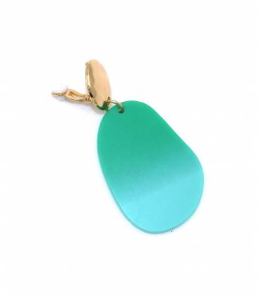 Oorclips | Licht naar donker groen hanger | Voor oren zonder gaatjes