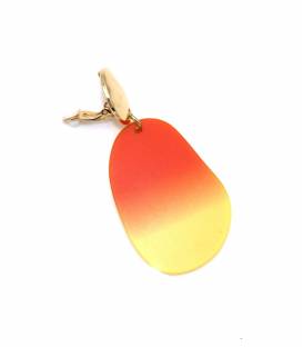 Oorclips | Oranje en geel met goudkleurig detail