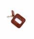 Oorclips | Roestbruine vierkante oorclips | Trendy clip-on oorbellen