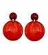 Oorclips | Rode oorclips met transparante hanger | Statement oorbellen