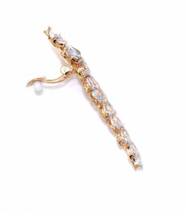 Oorclips | Goudkleurige oorclips met heldere zirconia steentjes | Elegante oorbellen zonder gaatjes
