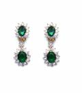 Groene oorclips met heldere strass steentjes rand
