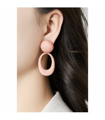 Oorclips | Mosgroene oorclips met ovale hanger | Stijlvolle oorclips voor elke gelegenheid