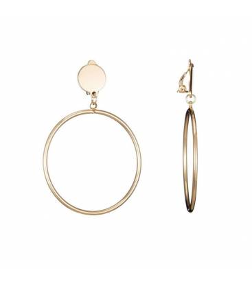 Oorclips | Goudkleurige oorclips met ovale hanger | Stijlvolle oorclips voor elke gelegenheid