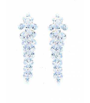 Oorclips | Zilverkleurige oorclips met zirconia | Elegante clip oorbellen