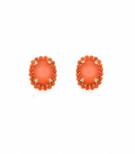 Oorclips | Oranje strass steentjes | Comfortabel en stijlvol