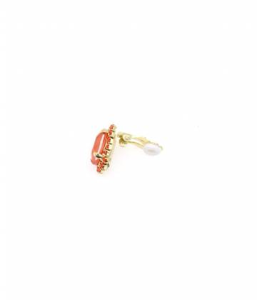Oorclips | Oranje strass steentjes | Comfortabel en stijlvol