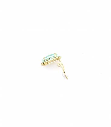 Oorclips | Prachtige modeaccessoire | Zeegroene strass rand