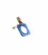 Oorclips | Blauwe oorclips met roze en oranje glas steentje | Trendy fashion accessoires