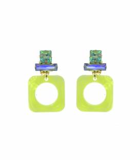 Oorclips | Groene glassteentjes | Comfortabele klem oorbellen