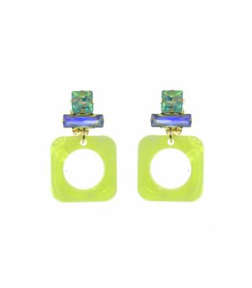 Oorclips | Groene glassteentjes | Comfortabele klem oorbellen