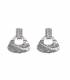 Oorclips | Zilverkleurige oorclip strass motief