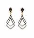 Oorclips | statement dubbele hanger stras