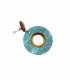 Oorclips | Turquoise met bruine rand clip oorbel