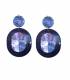 Oorclips | Paarse met donkerblauwe rand clip oorbel