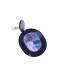 Oorclips | Paarse met donkerblauwe rand clip oorbel