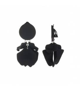 Oorclips | Zwarte oorclips met hangers | Trendy oorbellen zonder gaatjes
