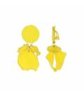 Oorclips geel met mooie hangers