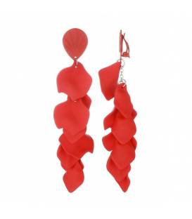 Oorclips | Rode acryl hangers | Comfortabele klem oorbellen