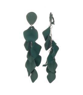 Oorclips | Groene hanger | Bewerkt oorstukje