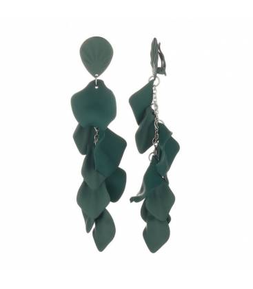 Oorclips | Groene hanger | Bewerkt oorstukje