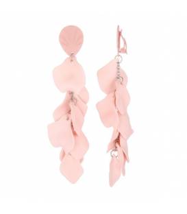 Oorclips | Roze streeppatroon | Hangertjes