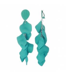 Oorclips | Speelse turquoise oorclips met hangertjes | Trendy keuze