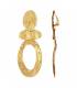 Oorclips | Goudkleurig geborsteld motief | Fashion accessoires