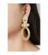 Oorclips | Goudkleurig geborsteld motief | Fashion accessoires
