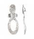 Oorclips | Zilverkleurig geborsteld motief | Fashion accessoires